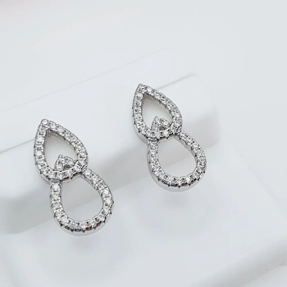 "925 Sterling Silver Cubic Zirconia Earrings,  U19254680 - Picture 10 of 11